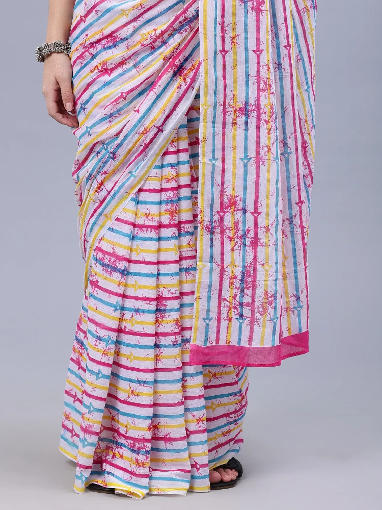 Printed Malmal Cotton Pink Saree-4.webp